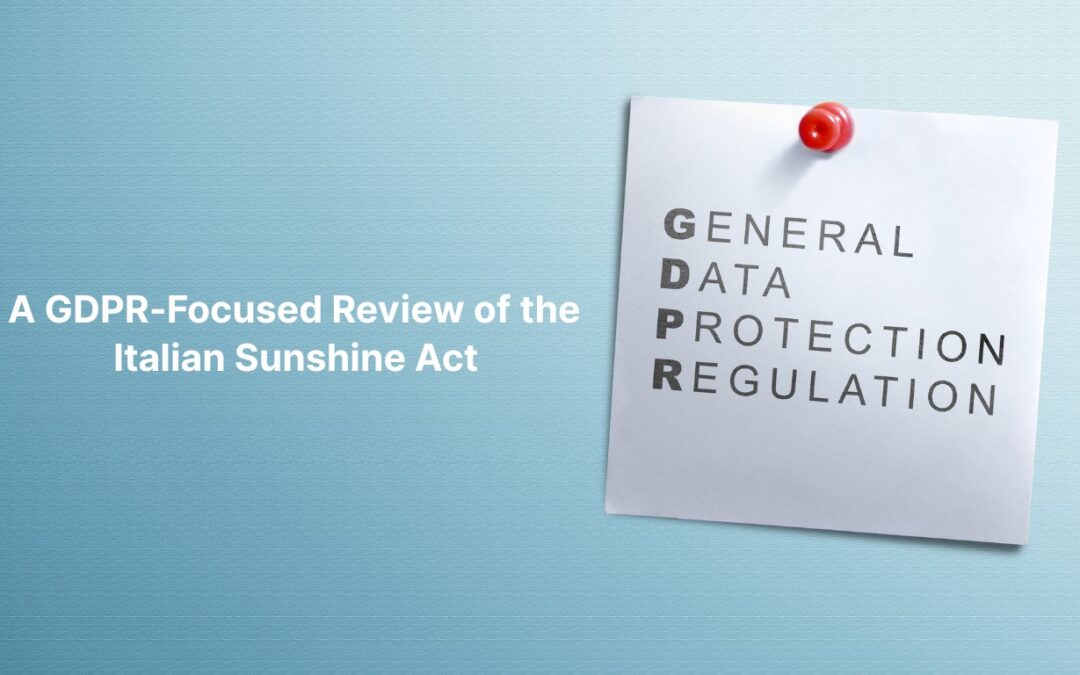 A GDPR-Focused Review of the Italian Sunshine Act